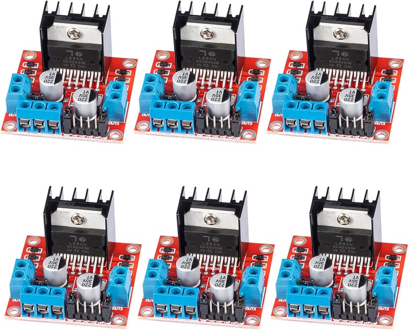 JTAREA L298N H Bridge Stepper Motor Driver Module DC Motors Drivers Dual H-Bridge for Arduino Smart Car Power UNO MEGA R3 Mega2560 (Pack of 6pcs) - Image 1